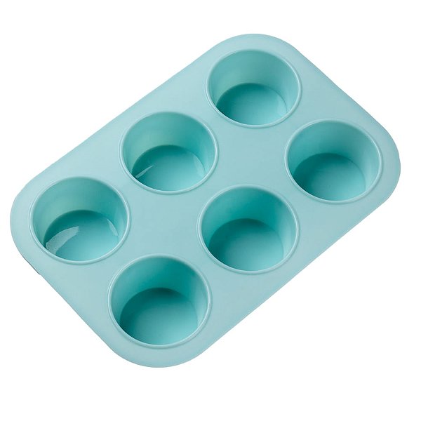 Forma de Silicone 25X17,2X3,5cm Colors Redondo 6 Cavidades Azul - Cromus Allonsy