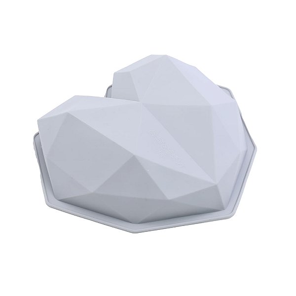 Forma de Silicone 20X20X6cm - Coração Esculpido - Cromus Allonsy