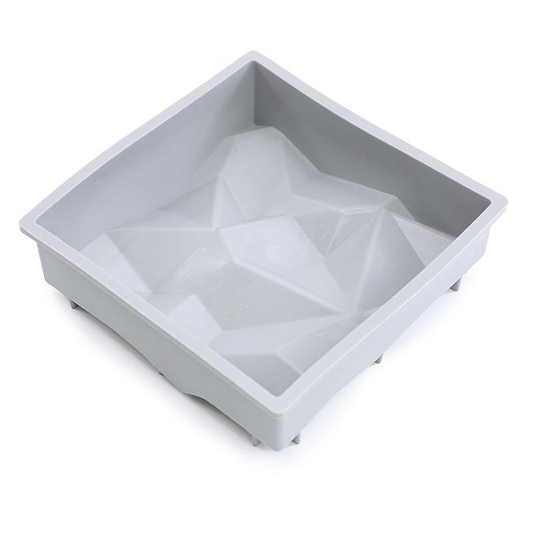 Forma de Silicone 16,1X16,1X5,2cm - Quadrada Montanha Gelo - Cromus Allonsy