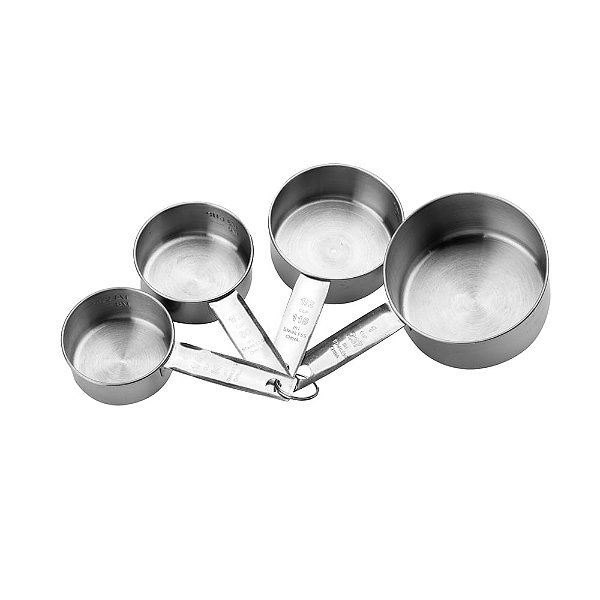 Conjunto de Xícaras Medidoras - Aço Inox - 4 Un - Cromus Allonsy