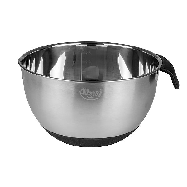 Bowl Massas Leves e Pesadas Aço Inox 3L - 24X21X12,2cm - Cromus Allonsy
