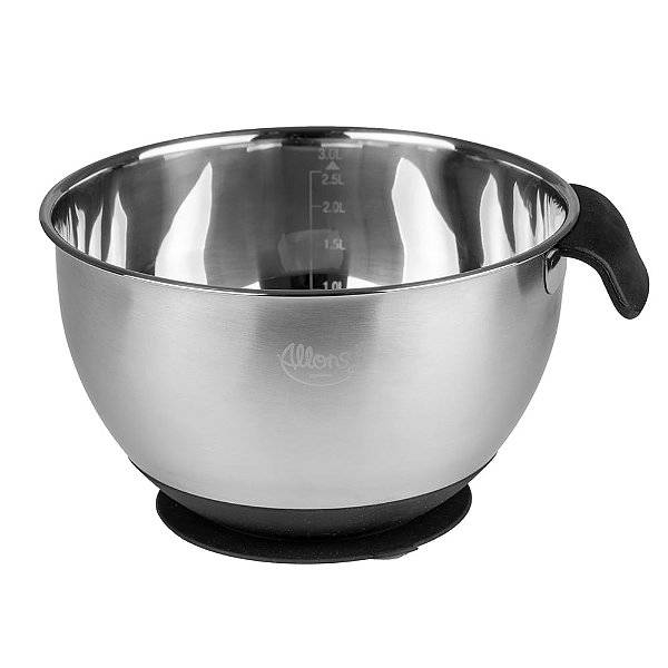 Bowl Massas Pesadas Aço Inox 3L - 24,8X21X13cm - Cromus Allonsy