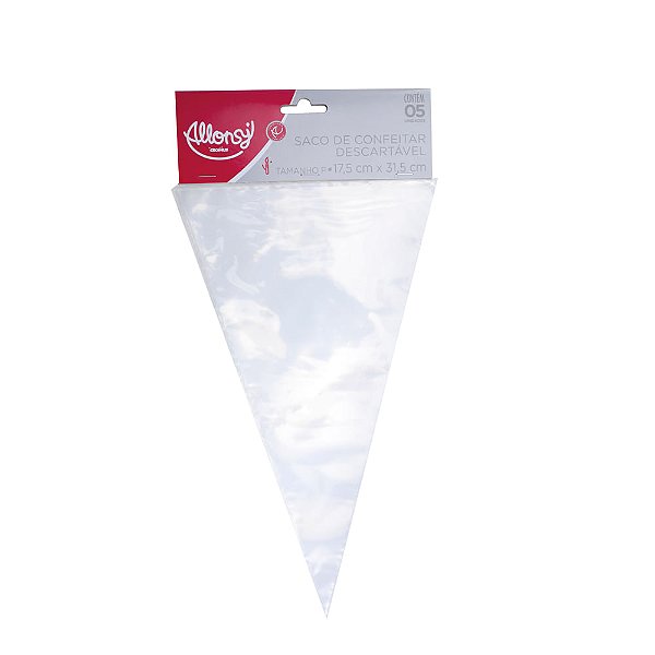 Saco de Confeitar Descartável 17,5X31,5cm Pt com 5 Un - Cromus Allonsy