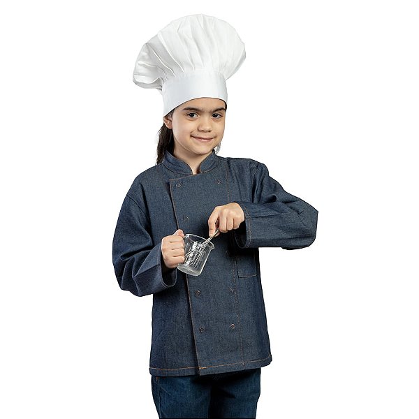 Uniforme Infantil Avental Dolma Unissex Jeans M - Cromus Allonsy