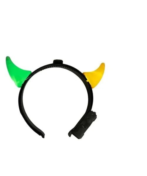 Tiara Diabinho Verde e Amarelo - Chifre que Acende
