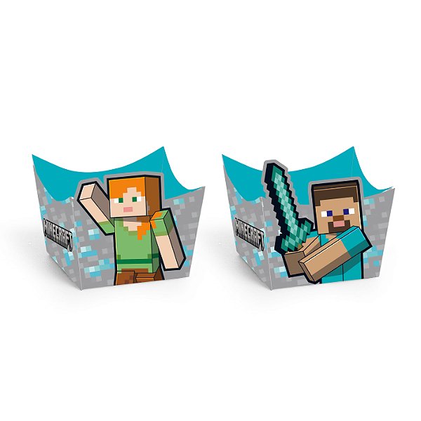 Forminha Cachepot Minecraft Compose Steve e Alex - 24 Un