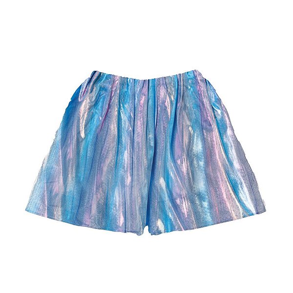 Short Sem Tule Adulto Holográfico Azul