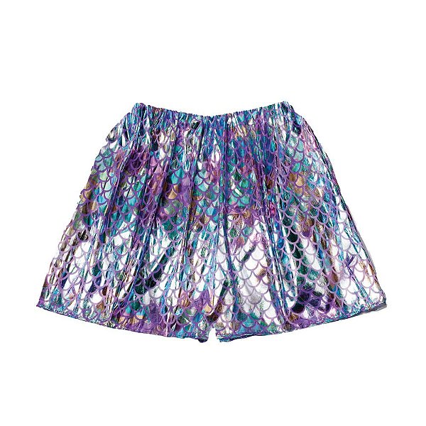 Short Escamas Multicolor Azul Adulto