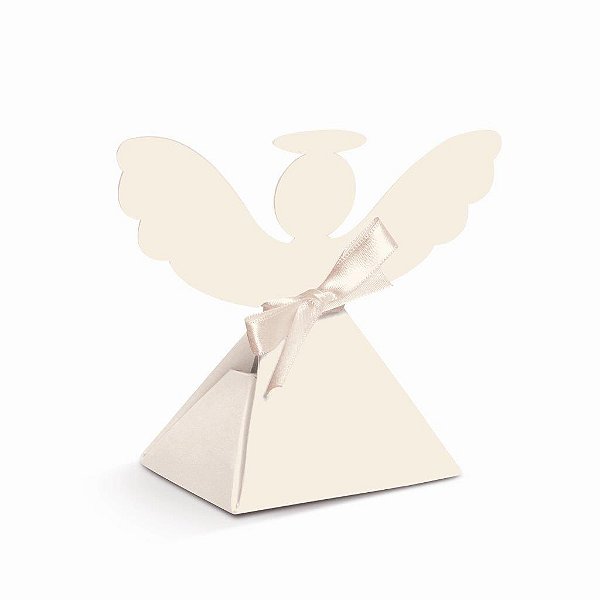 Caixa Anjo Batismo Bege 8X6X11,5 - 8 Un