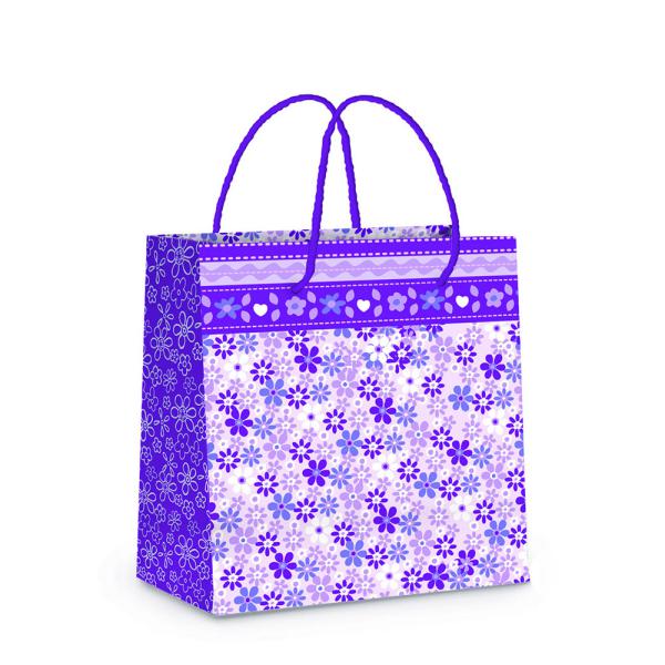 Sacola Laminada Mini Flowers PP 14X13X6 - 10 Un