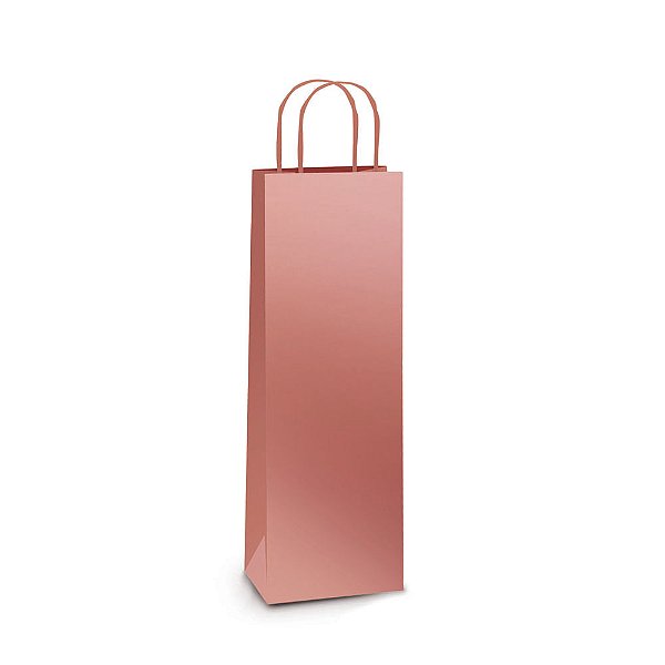 Sacola Laminada Rose Metal Garrafa 35X13X8