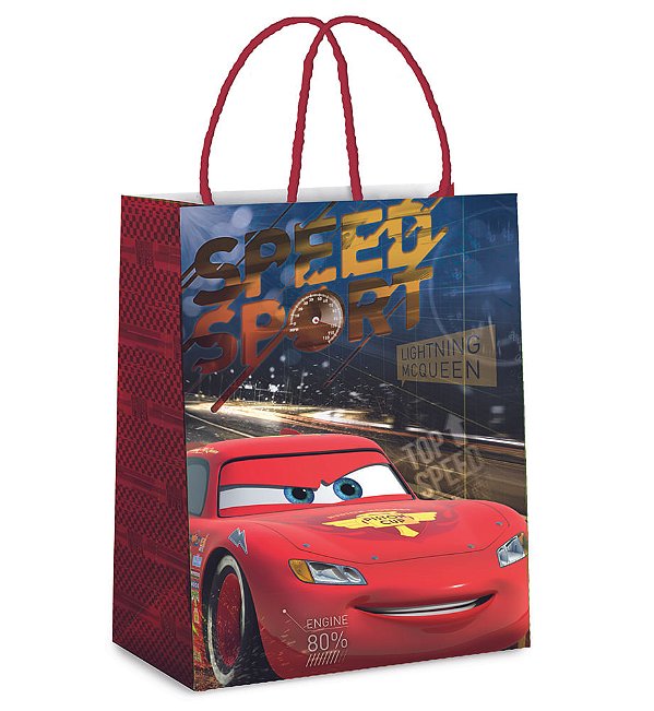 Sacola Papel Circuito Cars G 32X26,5X13