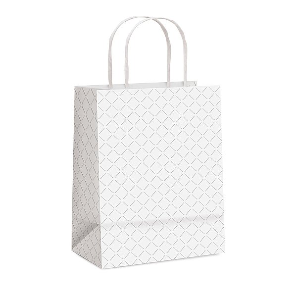 Sacola Papel Relevo Branco G 32X26,5X13
