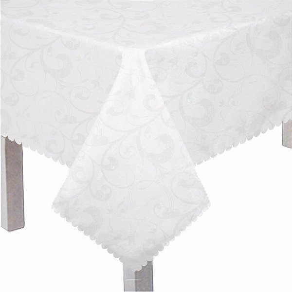 Toalha de Tecido Retangular Arabesco Branca 180X270