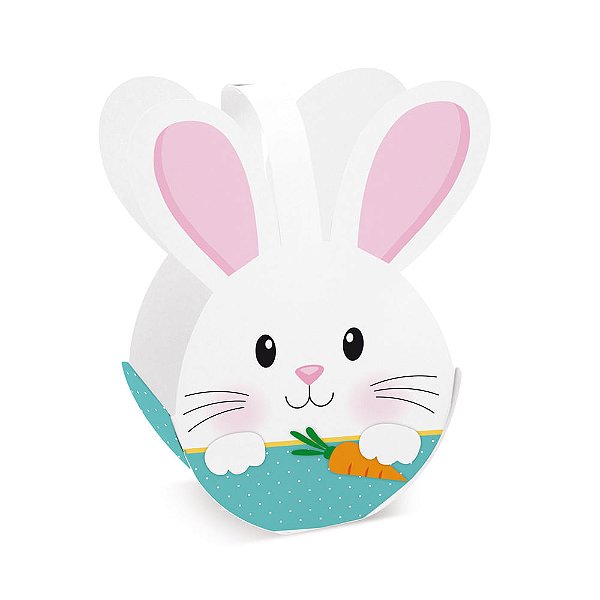 Caixa Cesta Coelho Soft Azul 12X8X18 - 10 Un