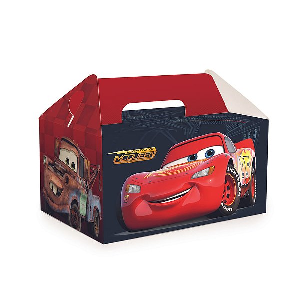Caixa Lanche Escolar Carros 20X13,5X10 - 10 Un