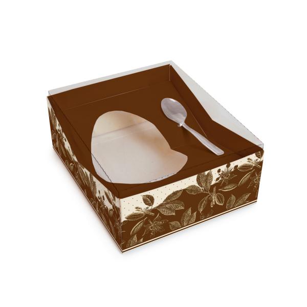 Caixa Meio Ovo de Colher Sabor Marrom 350G