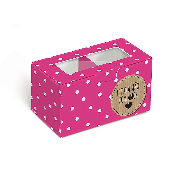 Caixa Para 2 Brigadeiros Pop Pink 8,5x5x4,5cm - 10 Un