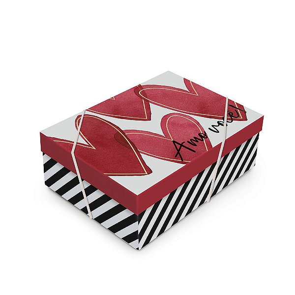Caixa Retangular com Tampa Lover M 35X25X11