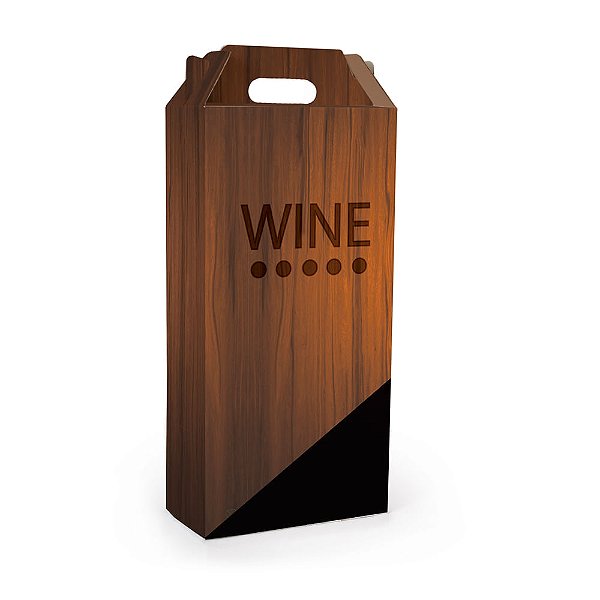 Caixa Vinho Duplo Madeira 16,5X8X33