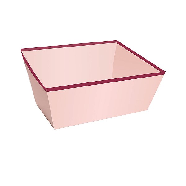 Cesta Cartão Trapézio Rose Gold e Marsala M 22X15X14