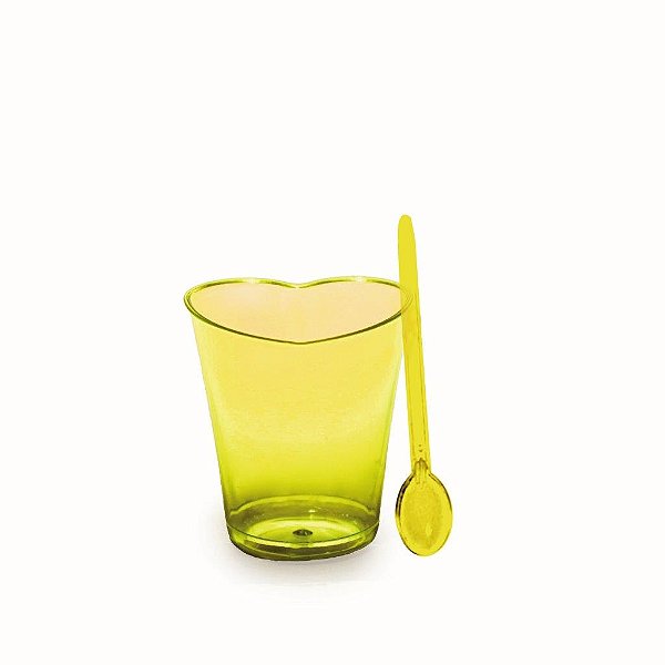 Copinho para Doces Coração Amarelo 30Ml - 8 Un