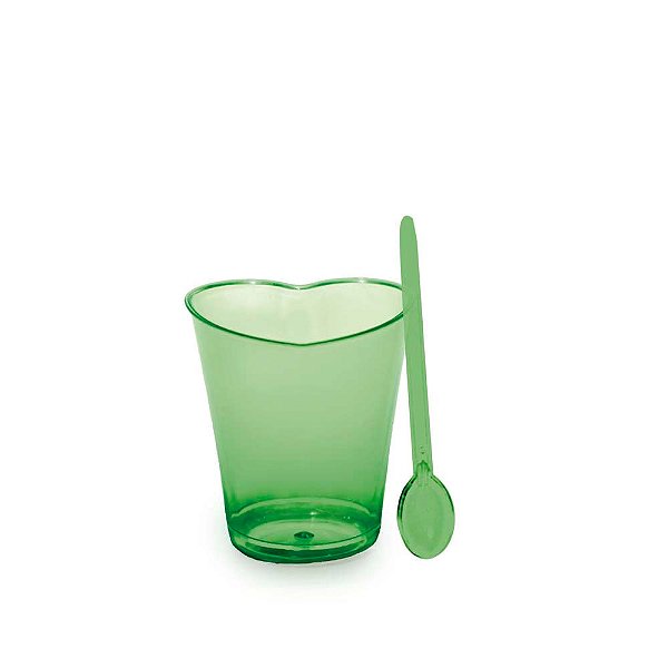 Copinho para Doces Coração Verde 30Ml - 8 Un