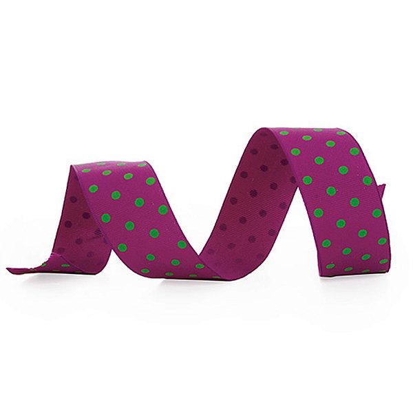 Fita Trend Poá Roxo/Verde 38Mm