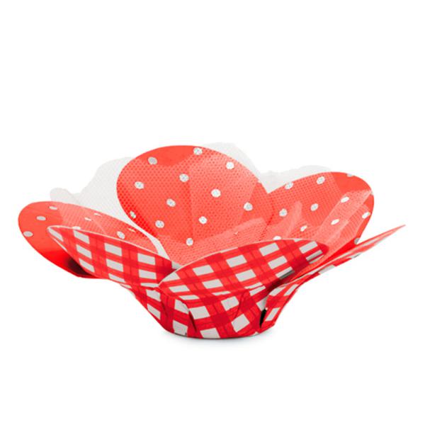 Forminha para Doce Fantasy Xadrez Vermelha/Branco - 40 Un