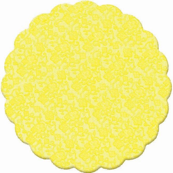 Fundo para Bandeja Renda Francesa Amarelo 42cm - 100 Un