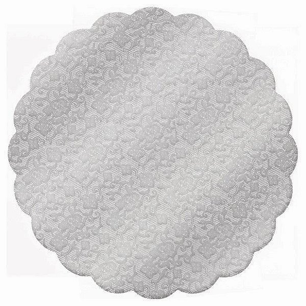 Fundo para Bandeja Renda Francesa Prata 27cm - 100 Un