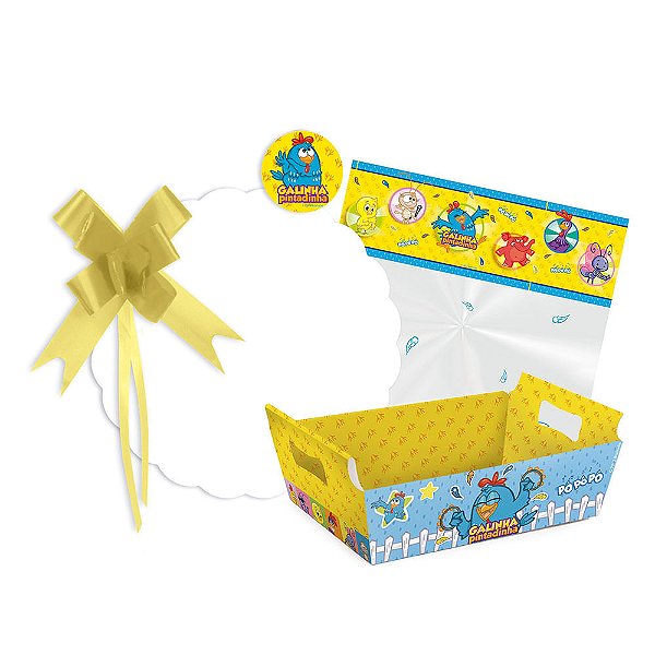 Kit Cesta Galinha Pintadinha M 22X15X9