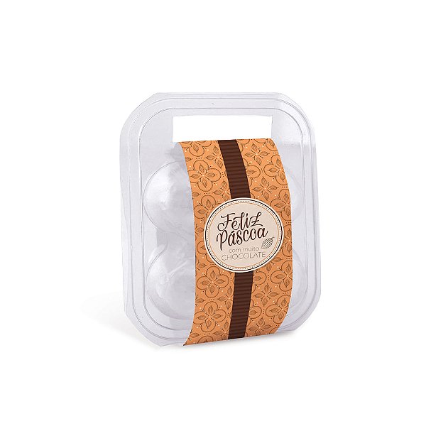 Maleta4 Ovos Transparente com Cinta Chocolatier - 10 Un