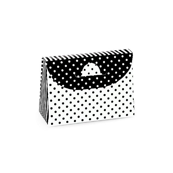 Mini Caixa Bag Poá Preto/Branco G 9X4X6,5 - 10 Un