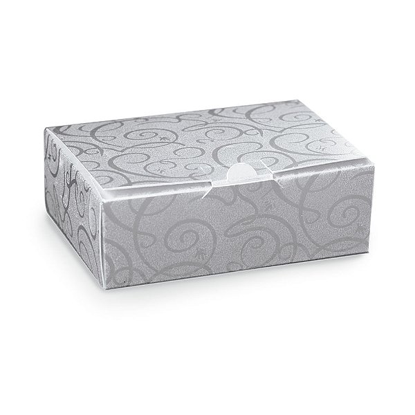Mini Caixa Ret Pratice Glamour Prata M 10X7,5X3,5 - 10 Un