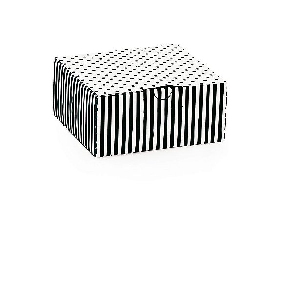 Mini Caixa Ret Pratice Poá Preto/Branco M 10X7,5X3,5 - 10 Un