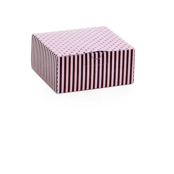 Mini Caixa Ret Pratice Poá Rosa/Marrom P 6,5X6X3 - 10 Un