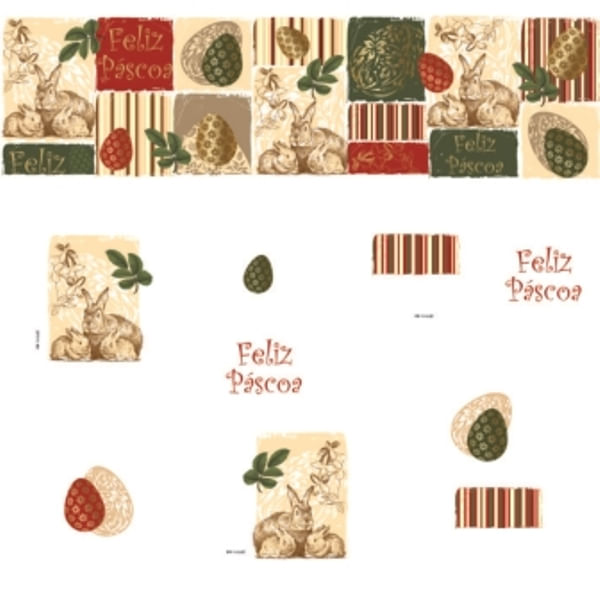 Saco Cesta Páscoa Inspiração Barrado 80X90 - 25 Un