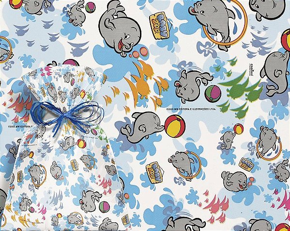 Saco 15X29 Baby Zoo Golfinho Branco - 100 Un