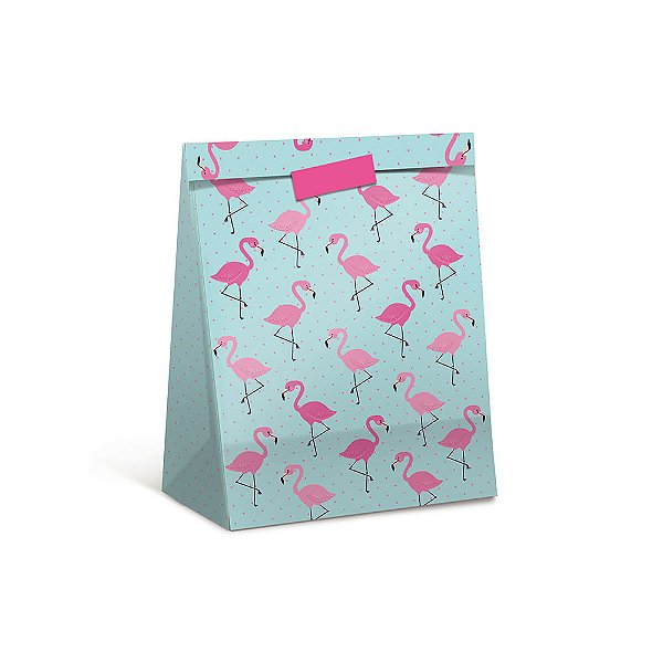 Pacote para Presente Flamingo P 21,5X15X8