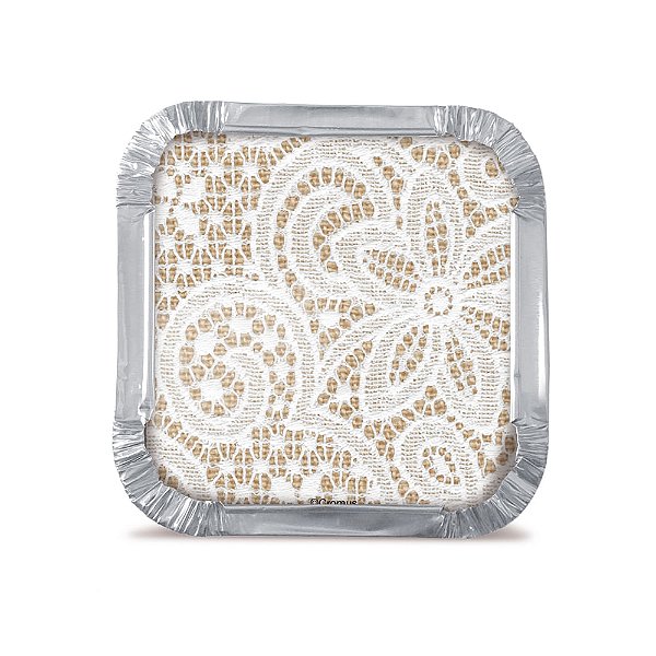 Marmitinha Juta com Renda P 5,5X5,5X3 - 12 Un
