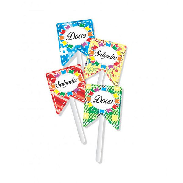 Bandeirinhas Junina Topper - 20 Un