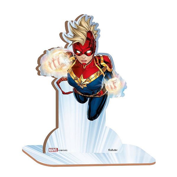 MDF Personagem P Capitã Marvel Avengers - Festcolor - 1Un