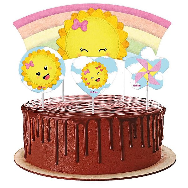 Topper para Bolo Raio de Sol - Festcolor - 04Un