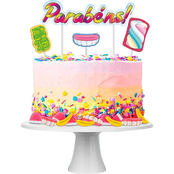 Topper para Bolo Festa Fini - Festcolor - 04Un