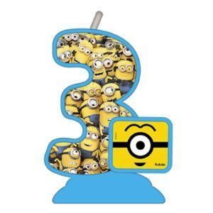 VELA TEMATICA MINIONS Nº 3 - Festcolor - 1Un