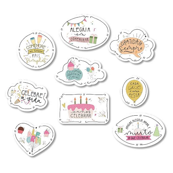 Kit Placas Celebre a Vida - Festcolor - 09Un