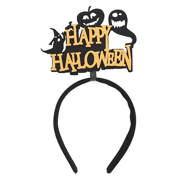 Tiara Happy Halloween Preto Halloween - Cromus - 1 Un
