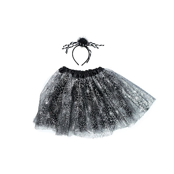 Kit Saia E Tiara Teia De Aranha Halloween - Cromus - 1 Un