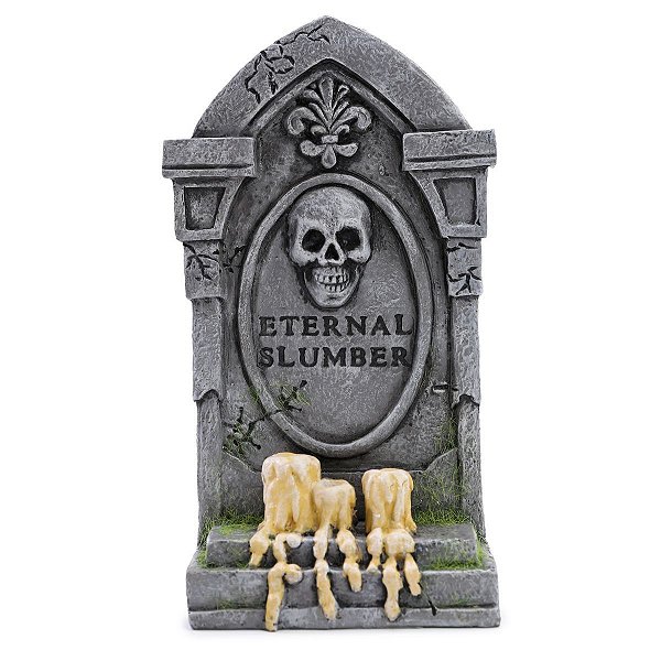Lápide Rip Com Velas para Decoração de Halloween - Cromus - 1 Un